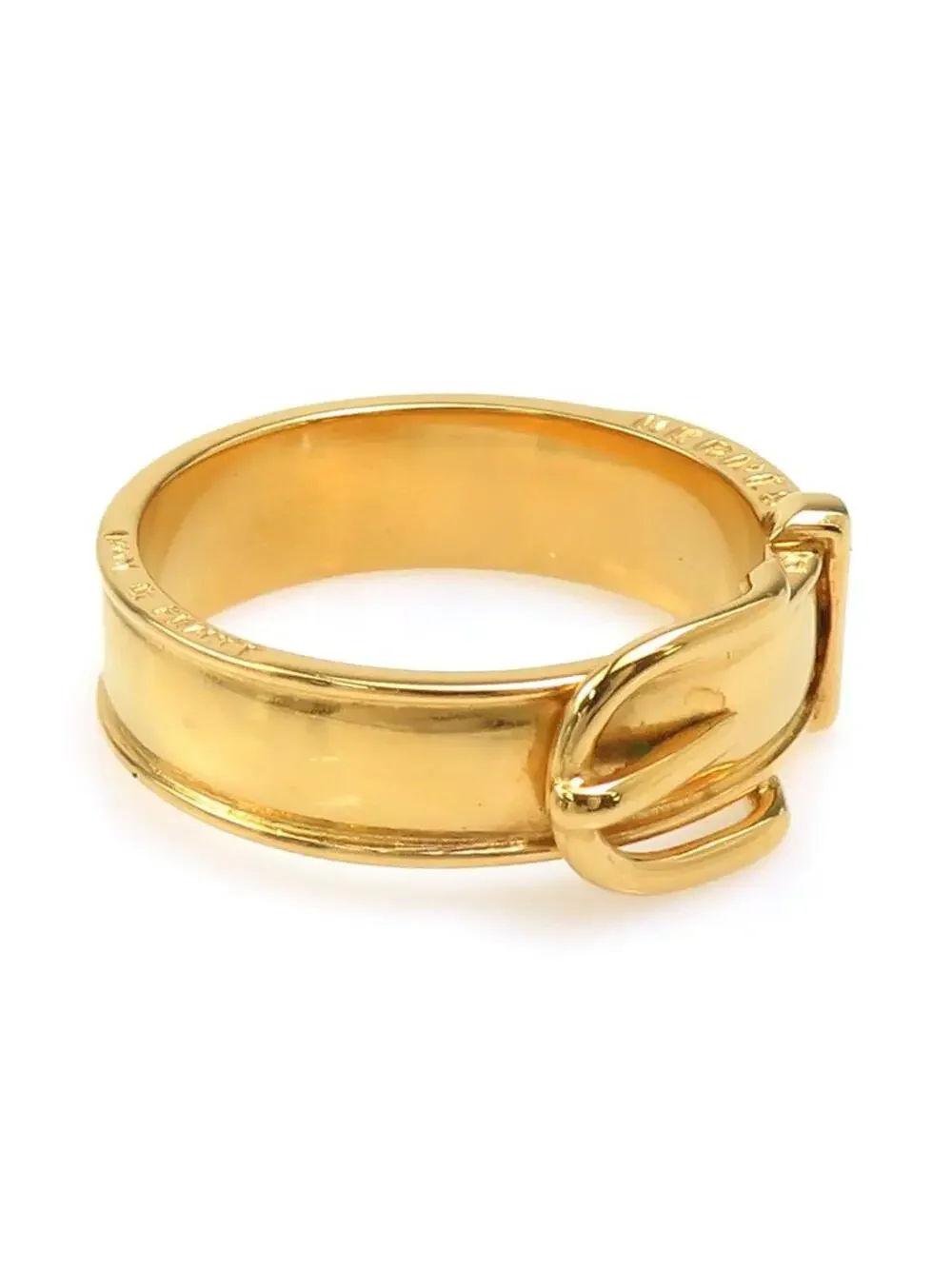 Auth Hermes Belt Motif Scarf Ring Gold #302919H16B